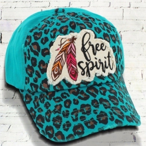 Boutique Accessories - Distressed Leopard Print 'Free Spirit' Cap